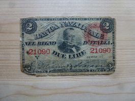 Rengo d`Italia ++ 2 Lire 1868, Banca Nazionale